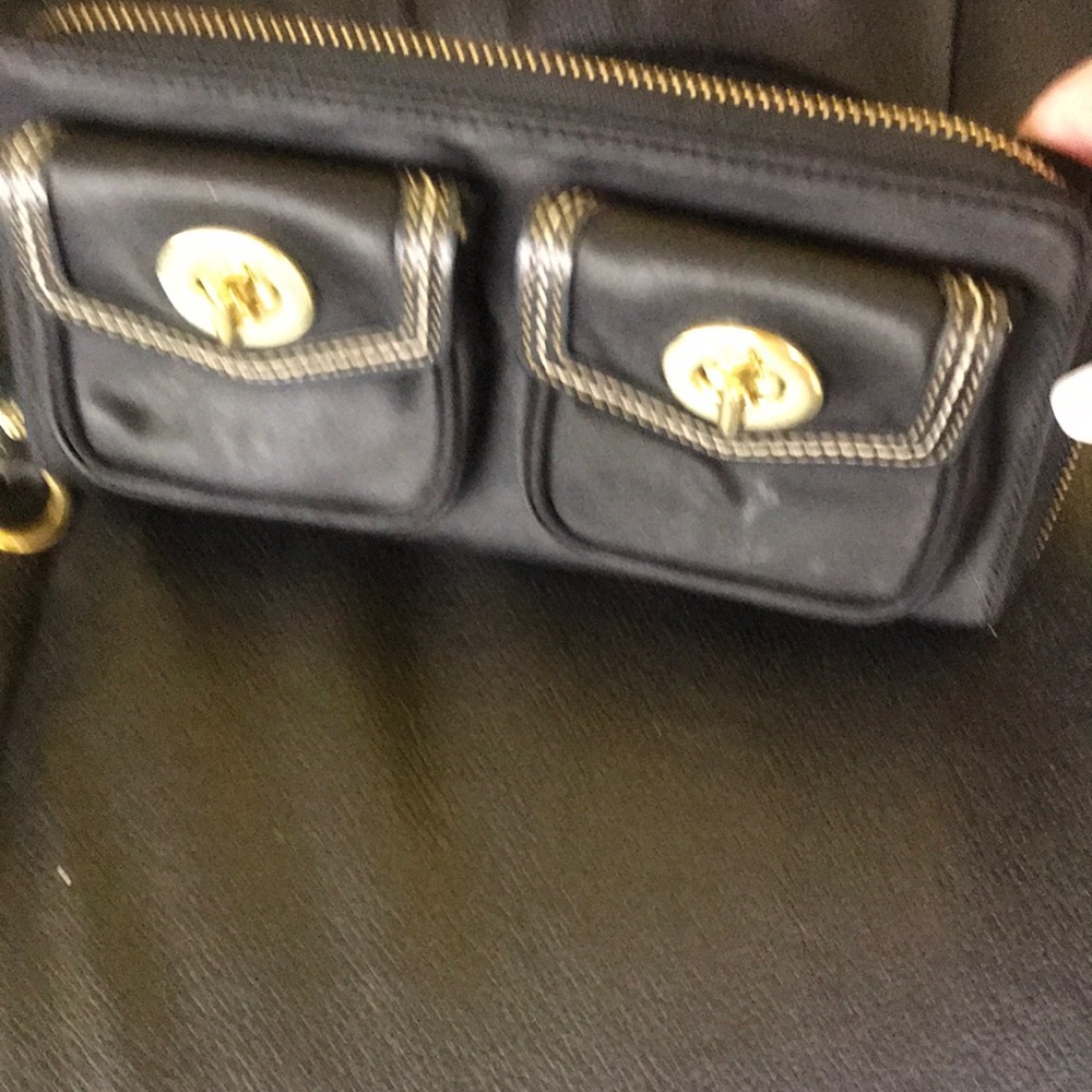 Coach satin multi wristlet wallet & duster bag